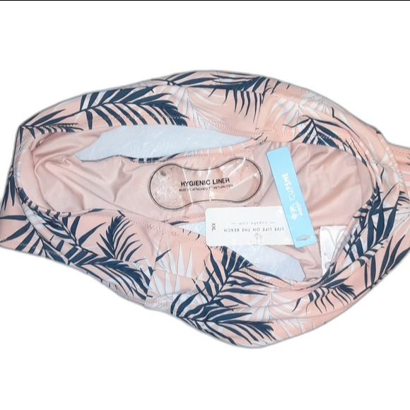 Cupshe XXL Floral Leaf Print High Leg Cheeky Bikini NWT - Picture 3 of 7